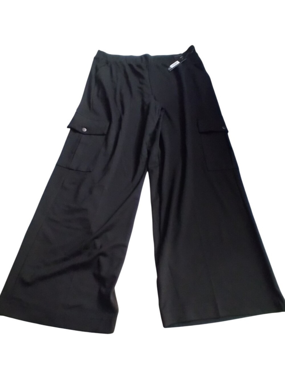 Dictionary Women's Black Wide-Leg Cargo Dress Pants New Size 16 XL